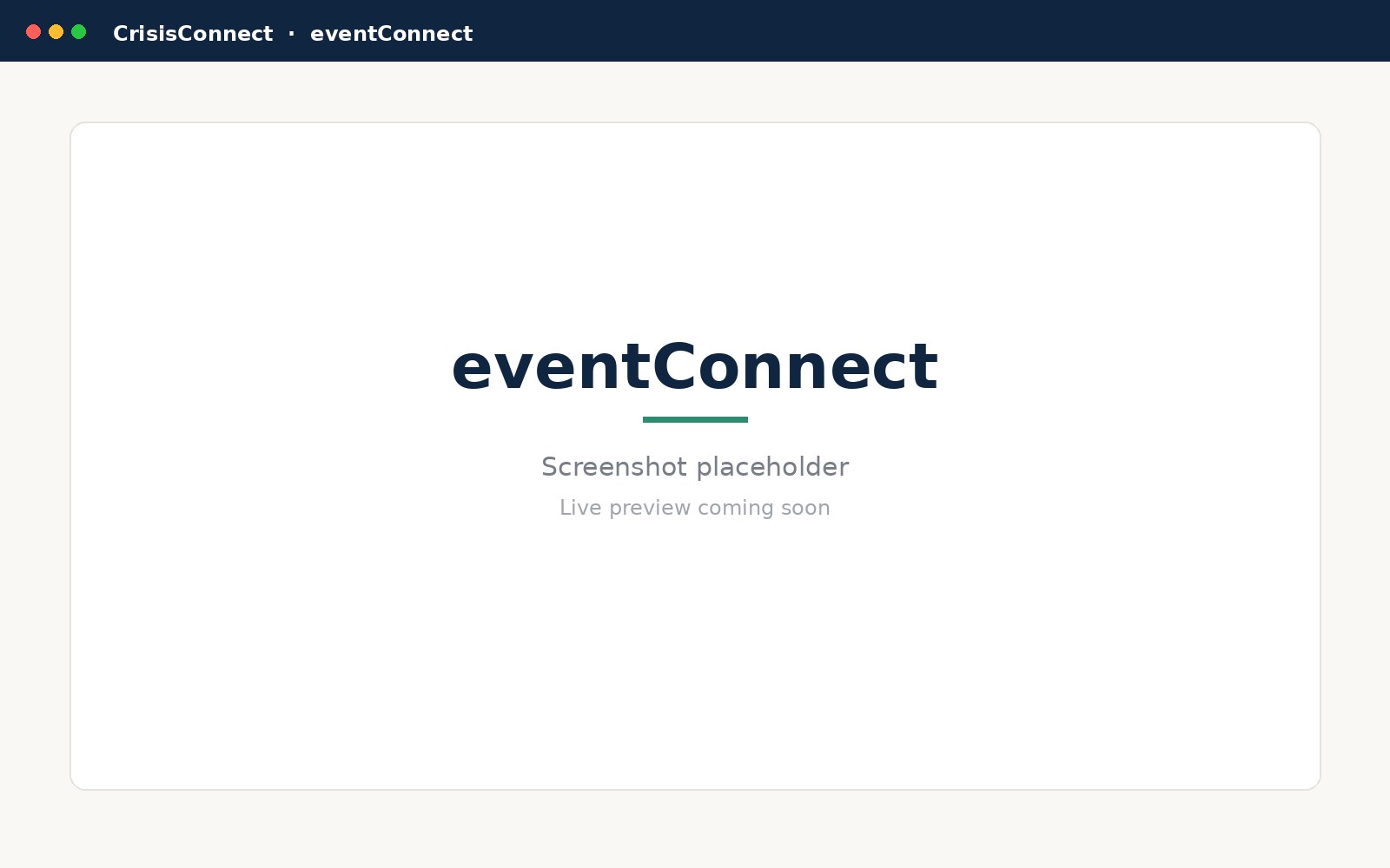 eventConnect in CrisisConnect