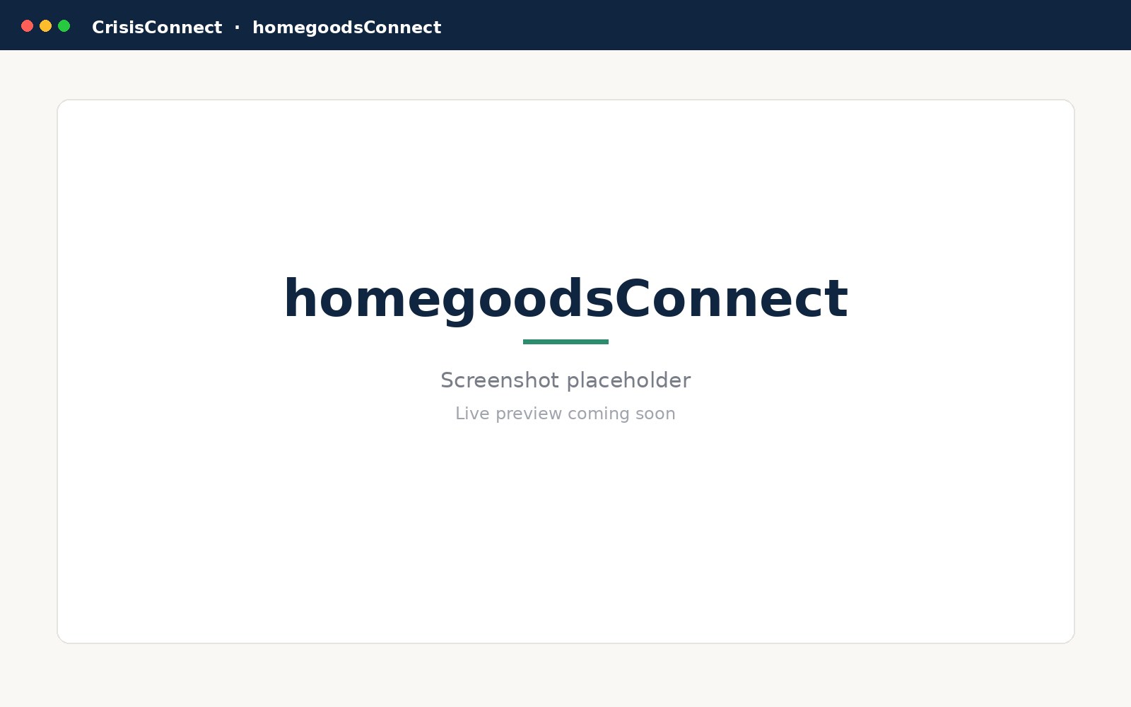homegoodsConnect in CrisisConnect