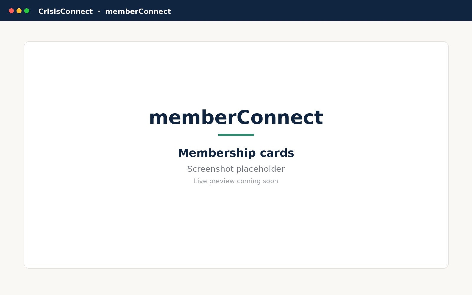 memberConnect barcoded membership card